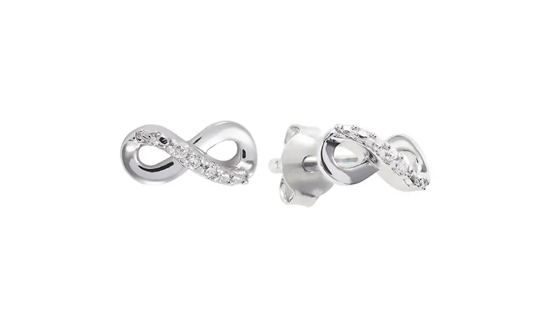 Revere Sterling Silver 0.02ct tw Diamond Infinity Studs