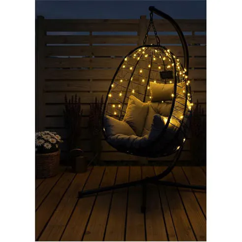 Streetwize Solar Egg Chair/Net Light - 136 Bright White LEDs