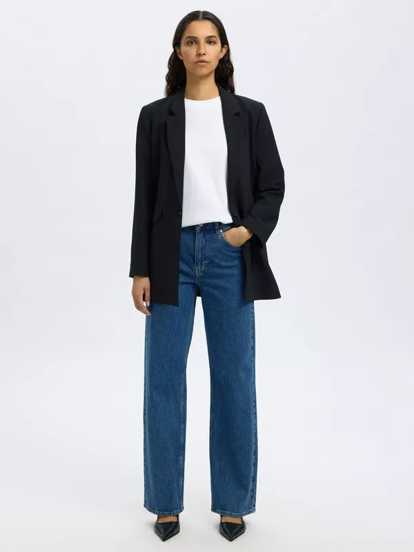 Selected Bea Wide Leg Jeans, Blue