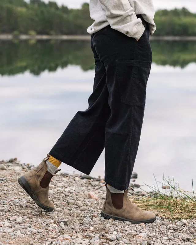 Passenger Clothing Someday Cotton Corduroy Cropped Trouser - Black