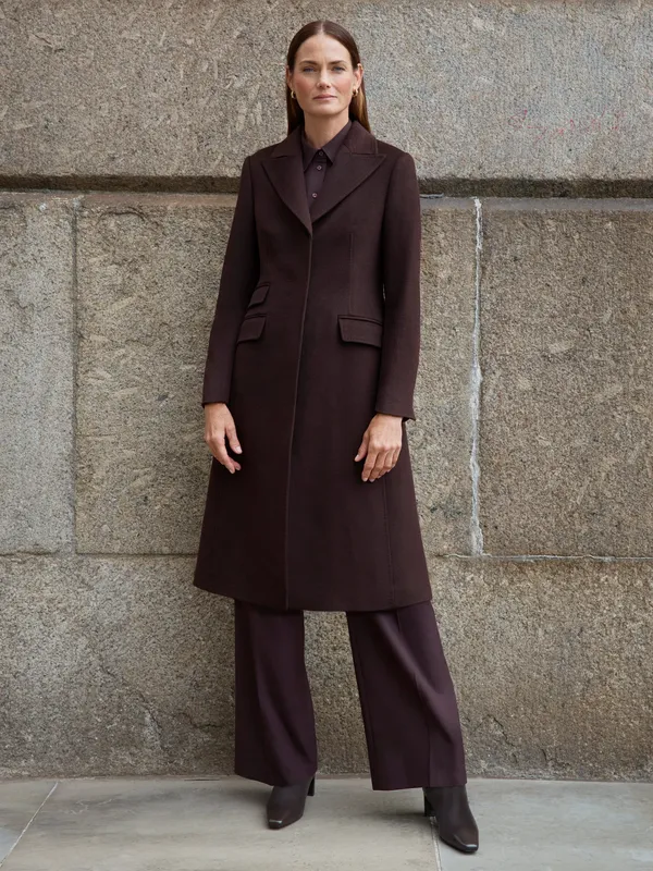 Hobbs Maeva Pure Wool Coat, Brown