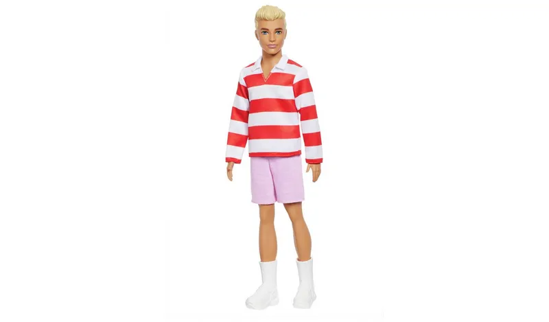 Barbie Fashionistas Ken Doll, Red Striped Top & Pink Shorts
