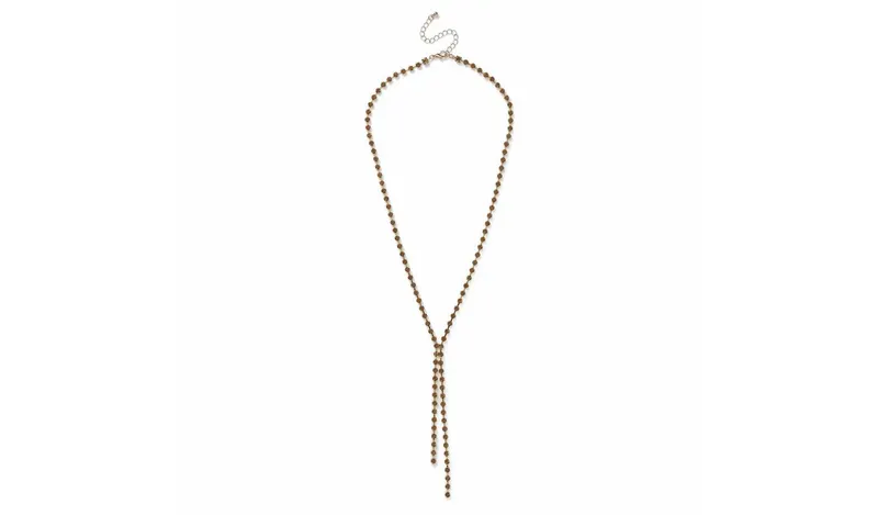 Freedom Yellow Gold Cup Chain Y Pendant Necklace