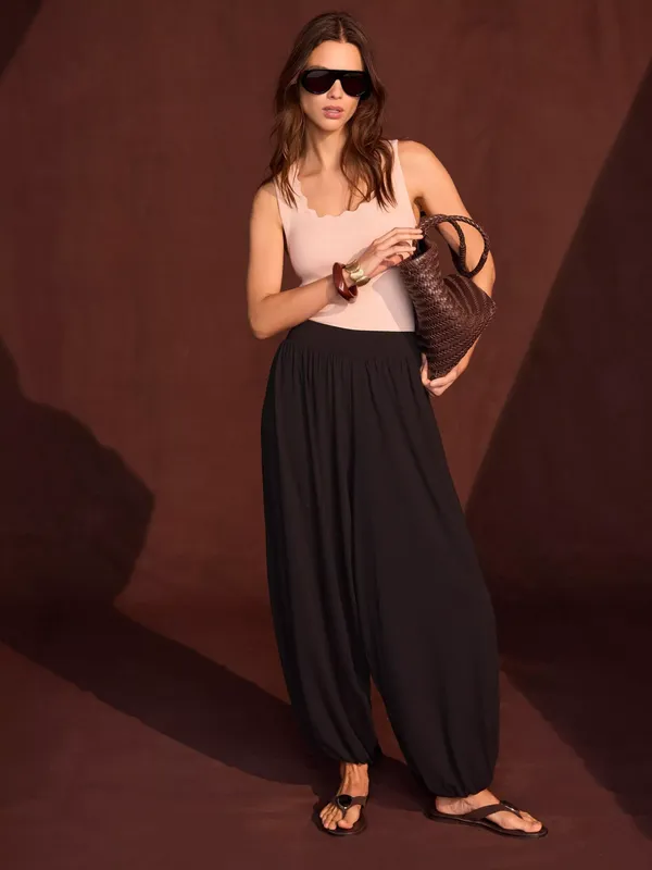 Mint Velvet Harem Balloon Trousers, Brown