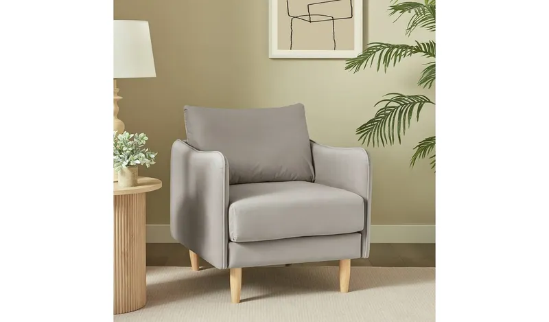 Argos Home Dippy Velvet Armchair - Mink 