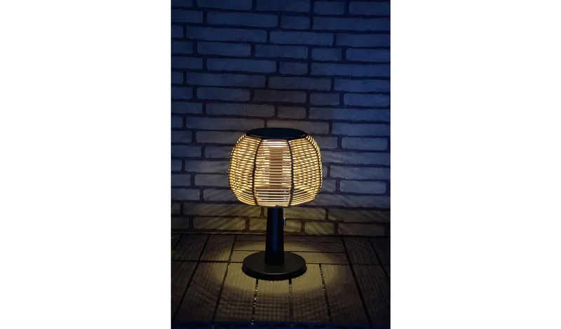 Habitat Warm White Solar Rattan Effect Table Lamp