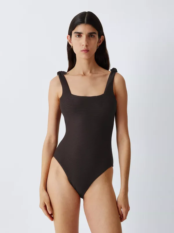 John Lewis Seychelles Rib Texture Square Neck Swimsuit