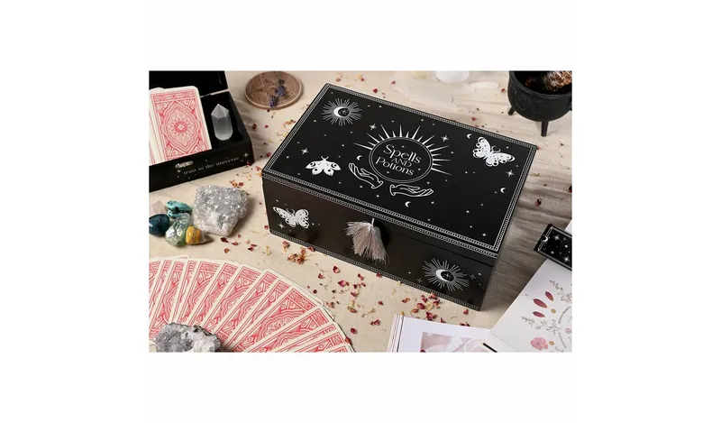 Juliana Mystic Legends Black Wooden Spells and Potions Box