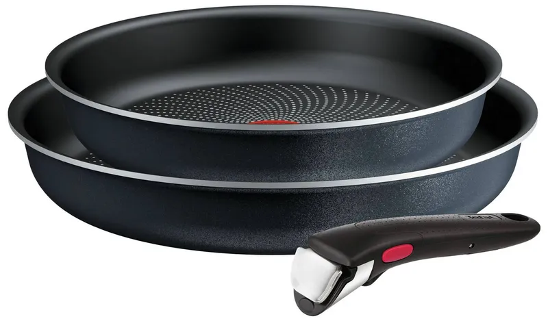 Tefal So Light 3 Piece Aluminium Frying Pan Set - Black