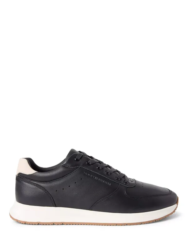 Tommy Hilfiger Newport Nappa Leather Trainer, Black