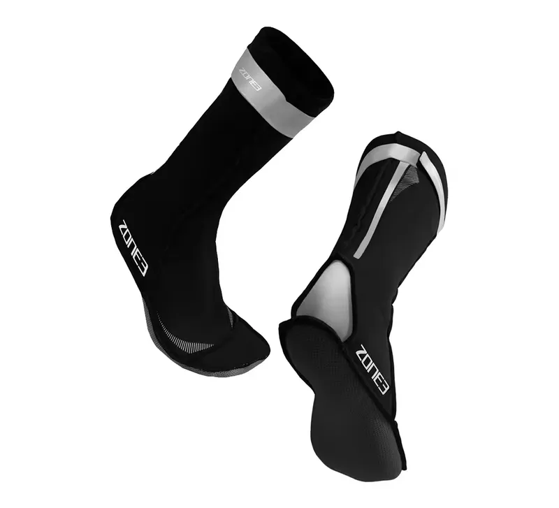 ZONE3 Neoprene Socks Adult BLACK/REFLECTIVE SILVER