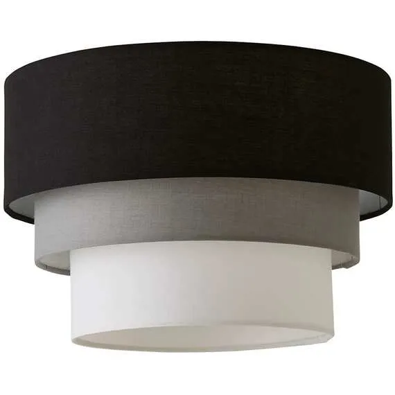 Aztec 3 Tier Fabric Ceiling Light Shade - Black