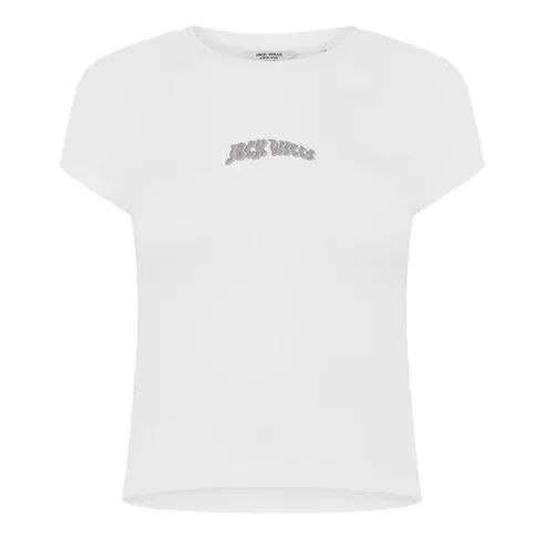 Jack Wills Women's JW Graphic Cap Sleeve Crop Top