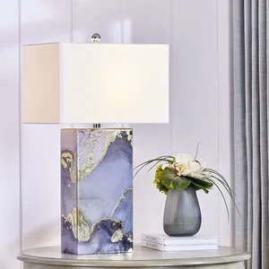 Marble Effect Glass Table Lamp