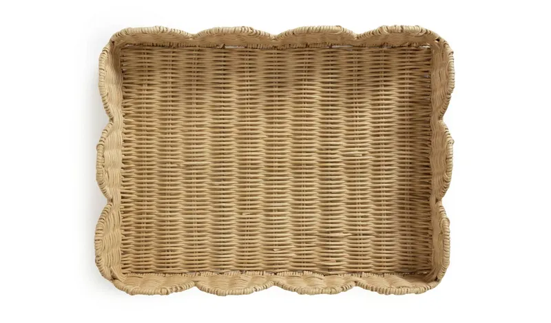 Habitat Scallop Woven Tray - Natural