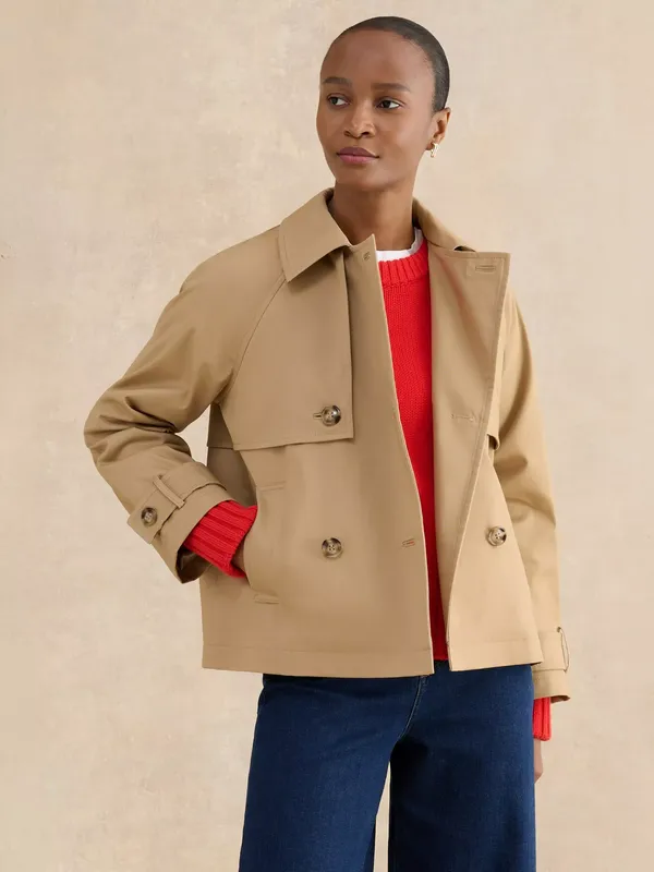 Hobbs Ceira Shower Resistant Trench Jacket, Fawn Beige