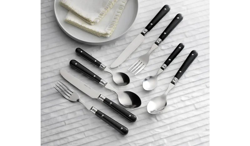 Argos Home 16 Piece Bistro Cutlery Set - Black