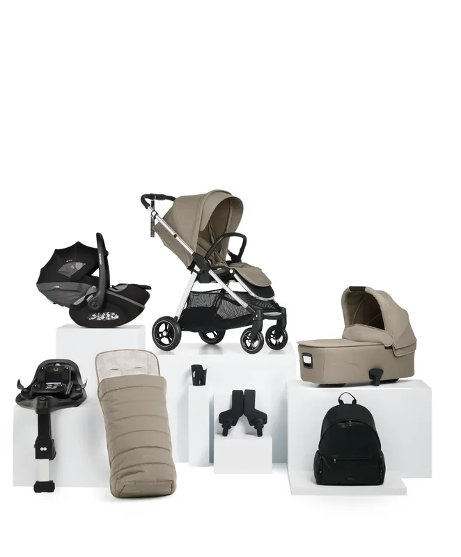 Mamas & Papas Flip XT³ Pushchair Bundle with Maxi-Cosi Pebble Slide Pro Car Seat & Base (8 Pieces) - Sage Grey