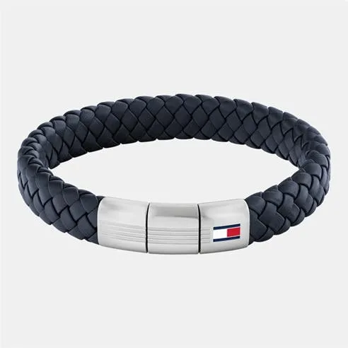 Tommy Hilfiger Men's Round Braided Leather Bracelet