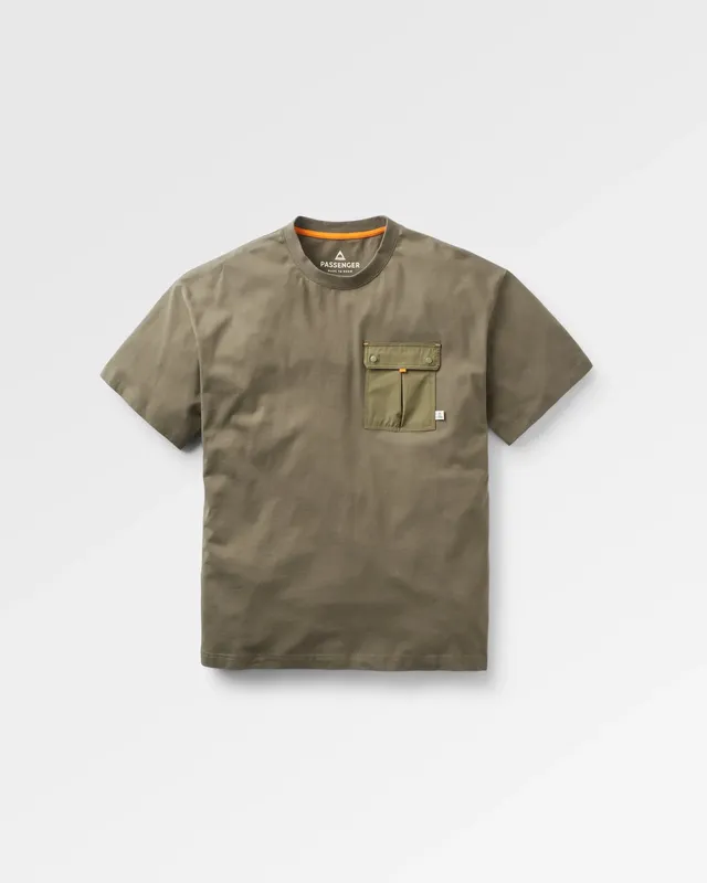 Passenger Clothing Travel Pocket Relaxed Fit T-Shirt - Dusty Olive