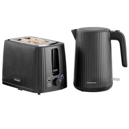 Daewoo Electricals Kettle and 2 Slice Toaster - Grey