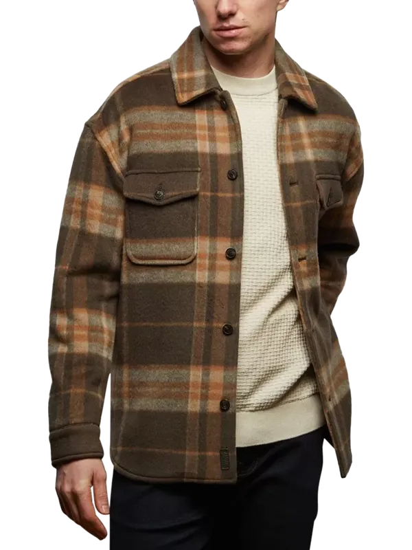 Guards London Welsh Check Overshirt, Green
