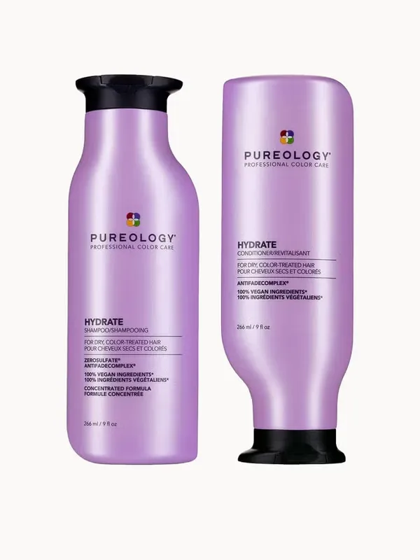 Pureology Hydrate Shampoo and Conditioner Moisturising Bundle for Dry Hair, Sulphate Free for a Gentle Cleanse