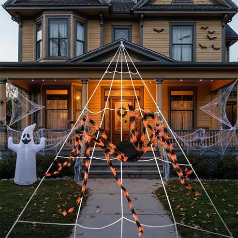 LIFE IDEAS 7m Spider Web Decoration 64