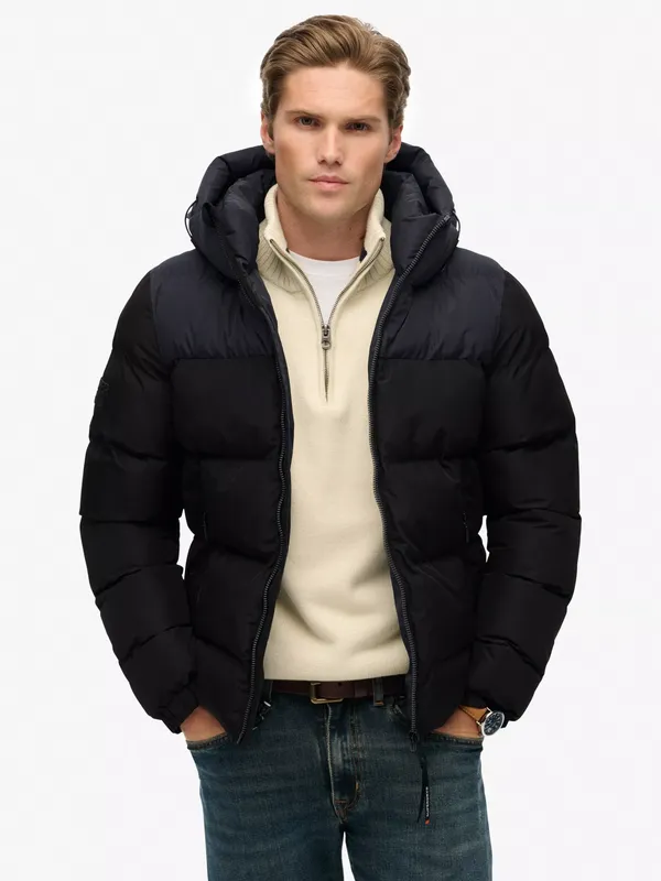 Superdry Colourblock Hooded Puffer Jacket