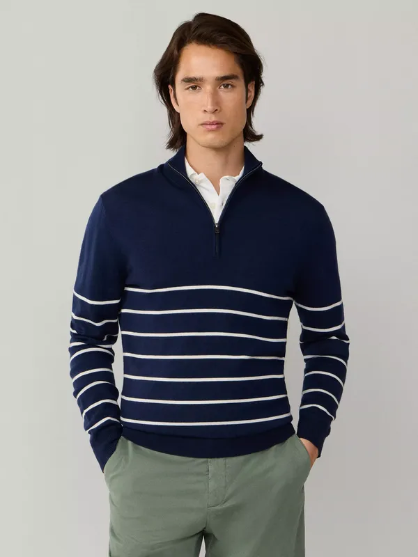 Hackett London Half-Zip Merino Wool Jumper, Old Navy