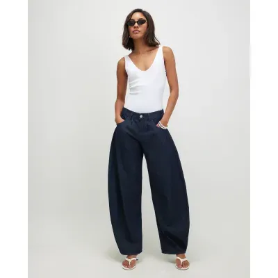 Blue Low Rise Horseshoe Jeans