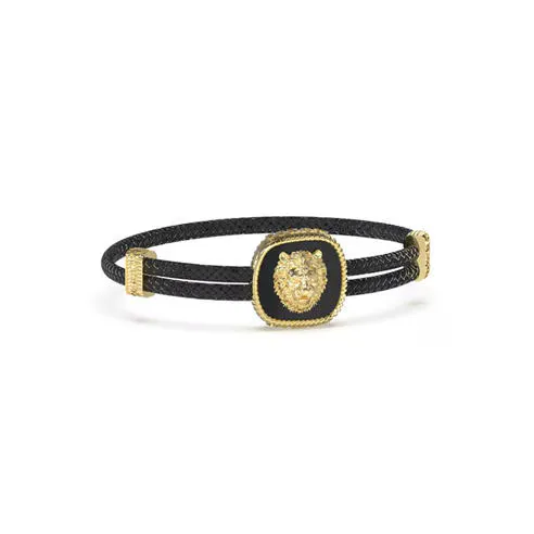 Guess Men's Lion King Leather Bracelet
