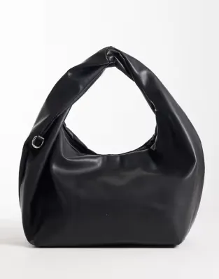 twist handle shoulder bag in black