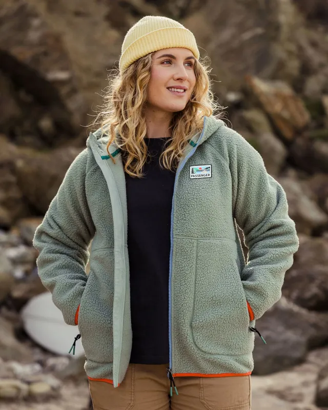Passenger Clothing North Coast Full Zip Sherpa Fleece - Pistachio