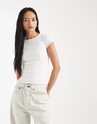 lettuce edge babylock tee in white
