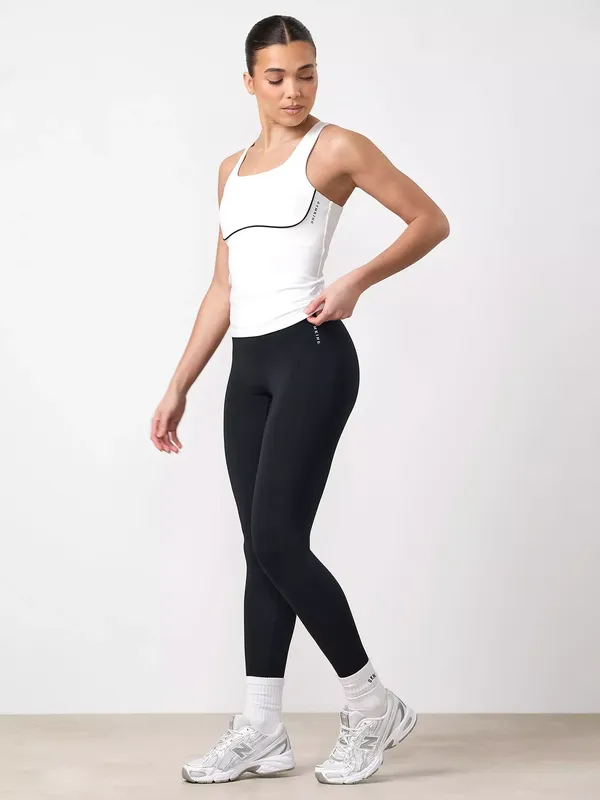 Gym King Knockout Keyhole Back Sleeveless Tank Top, White
