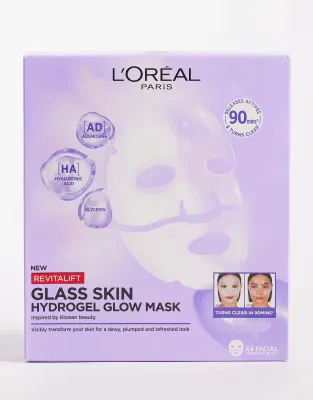 Revitalift Filler Glass Skin Hydrogel Glow Masks - 4 Pack