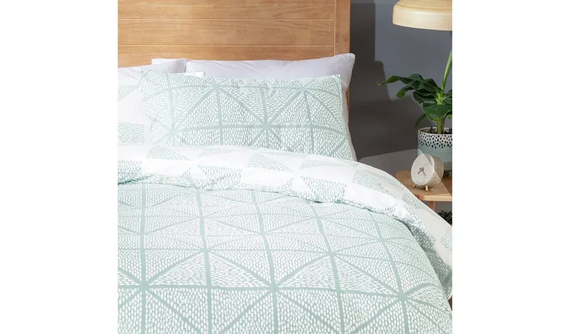Habitat Stockholm Diamond Dash Duck Egg Bedding Set - Single