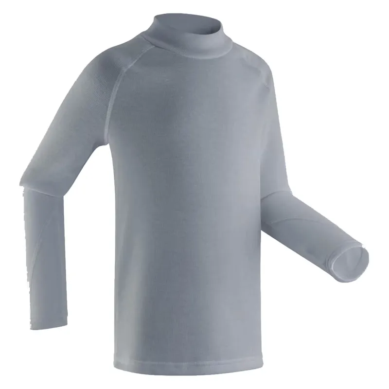 WEDZE Kids’ BL100 thermal base layer ski top - grey