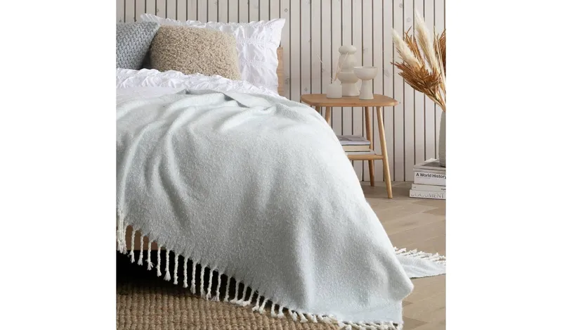 Habitat Woven Brushed Throw - Blue - 125x150cm