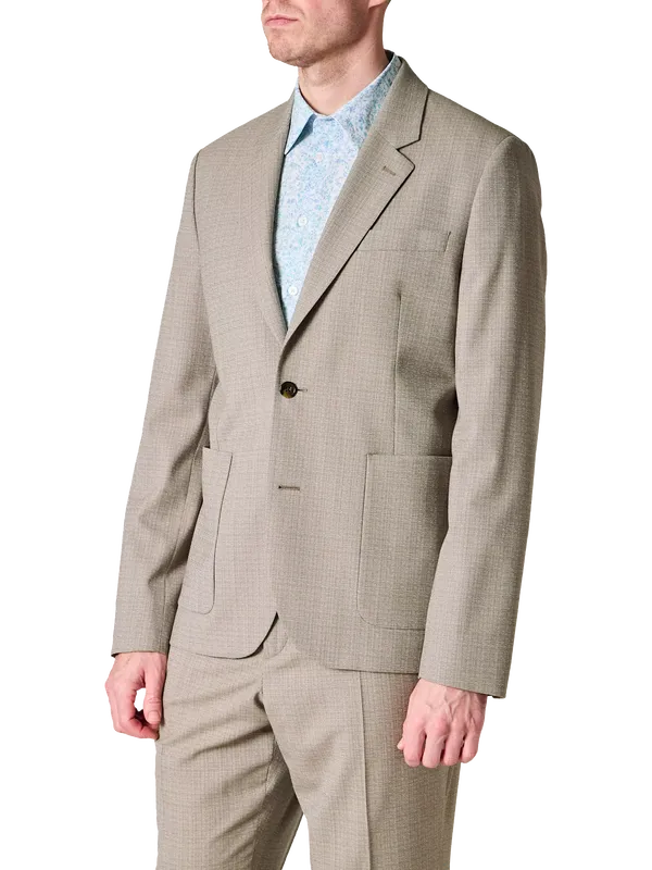 Paul Smith Woven Wool Blend Single Breasted Suit Jacket, Taupe