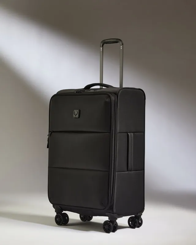 Antler Lightest Medium Suitcase in Black - Soft Stripe 2.0