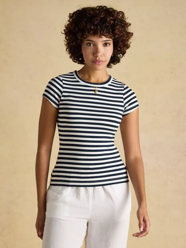Joules Sophie Stripe Ribbed T-Shirt