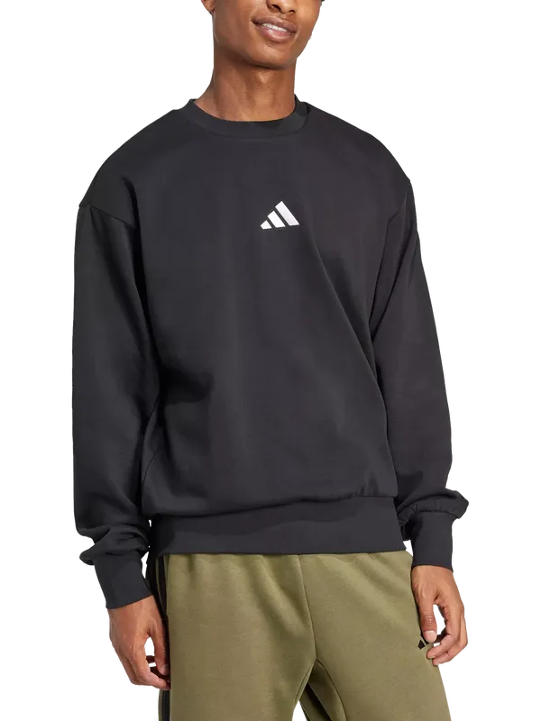 adidas Feel Cosy Logo Sweatshirt, Black/White