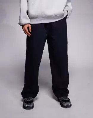 premium heavyweight wide leg jogger in navy