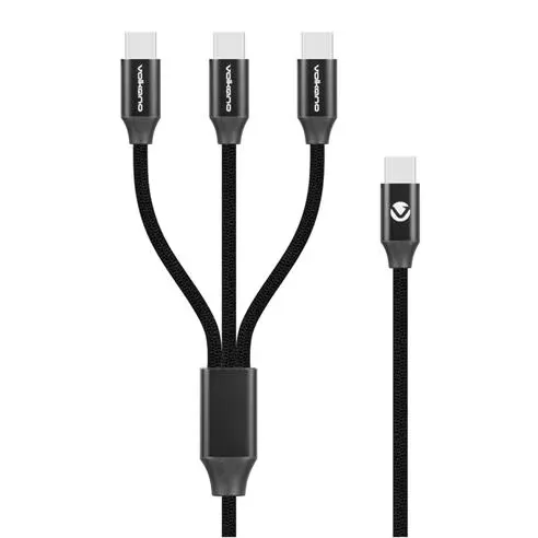 Volkano Weave 100W 3-in-1 Type-C Charging Cable