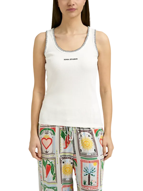 Smith & Soul Cotton Rib Tank Top, Off White