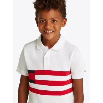 Tommy Hilfiger Kids' Flag Colour Block Short Sleeve Polo Shirt