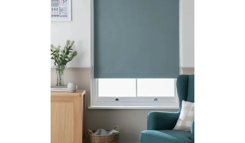 Habitat Herringbone Blackout Grey Roller Blind