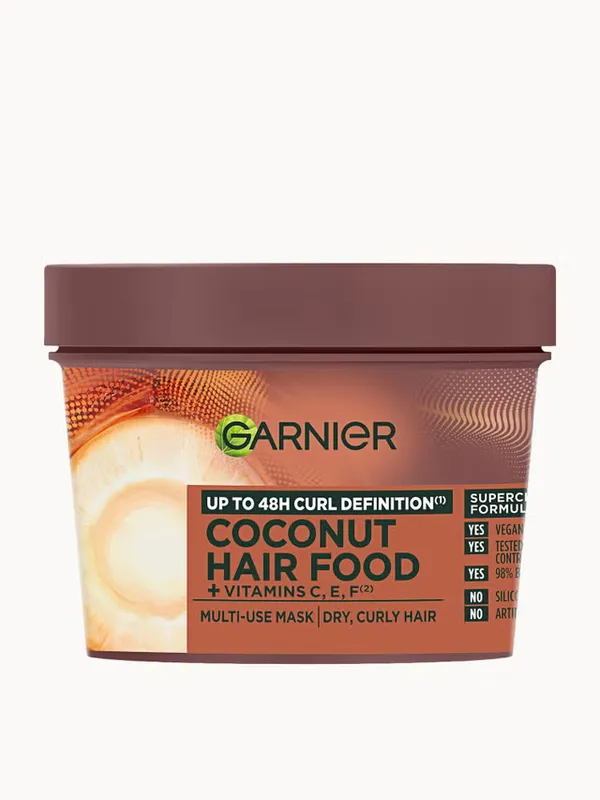 Garnier Hair Food Multi-Use Mask, Smoothing Coconut, Up to 48H Anti- Frizz 400ml